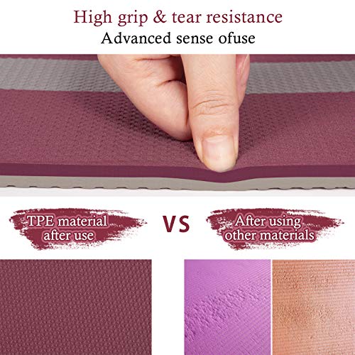 51c7wufRrwL TOPLUS Yoga Mat Non Slip with Carrying Strap, Workout Mat