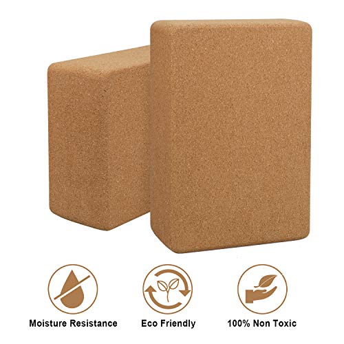 Hossejoy Cork Wood Yoga Blocks, Support Brick to Deepen Poses