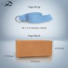JBM Yoga Blocks 2 Pack Plus Strap Cork Yoga Block Yoga Brick