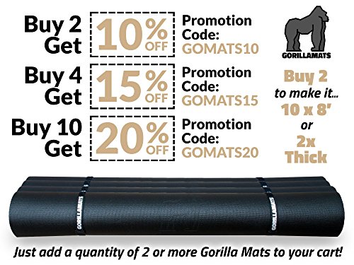 51d6m0j8JrL Premium Extra Large Exercise Mat - 10' x 4' x 1/4" Ultra Durable