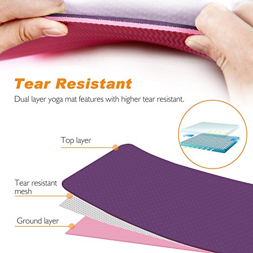 51dUjv+6nbL TOPLUS Yoga Mat, 1/4 inch Pro Yoga Mat TPE Eco