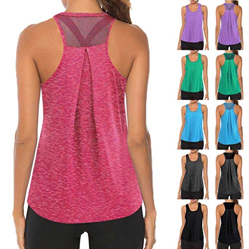 51dbgVSOtlL YAnGSale Women Workout Tops Mesh Racerback Tank Yoga Shirts