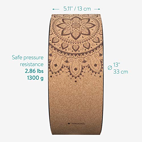 Navaris Cork Yoga Wheel - Prop for Stretching