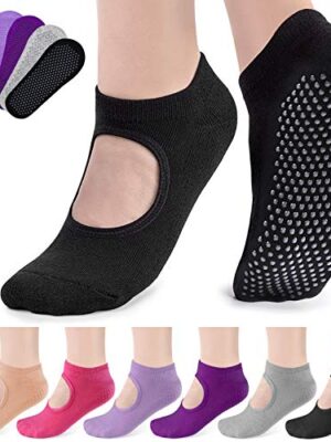 Yoga Socks for Women Non Slip, Caffox 6 Pairs