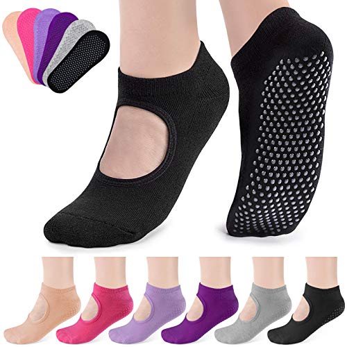 Yoga Socks for Women Non Slip, Caffox 6 Pairs 1 Yoga Socks for Women Non Slip, Caffox 6 Pairs