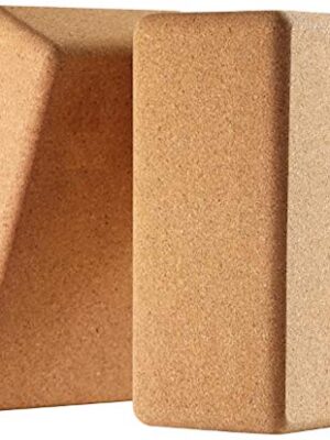 Cork Yoga Blocks 2 Pack Set 100% Natural Cork