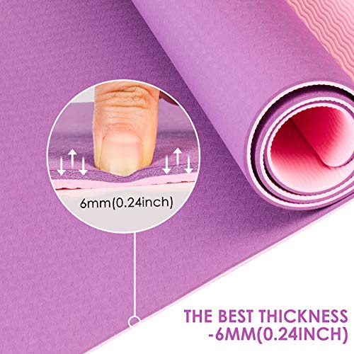 51fL6+8QwRL Yoga Mat for Women, 1/4 Inch Thick High Density