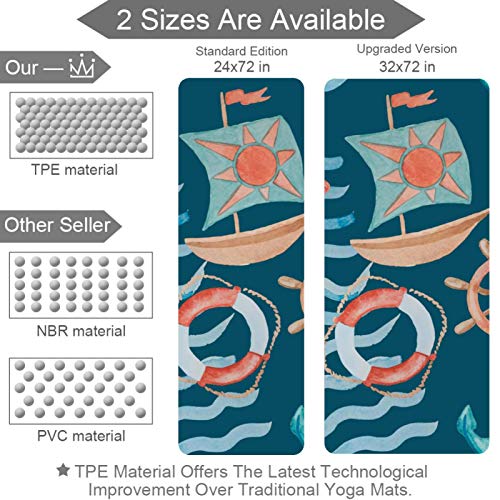 Yoga Mat - Ocean theme - Extra Thick Non Slip Exercise