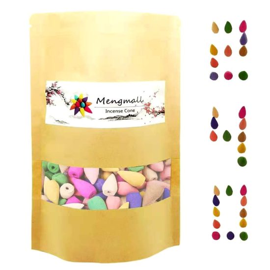 240 pcs Backflow Incense Cones, Mixed Natural Scents Bagged