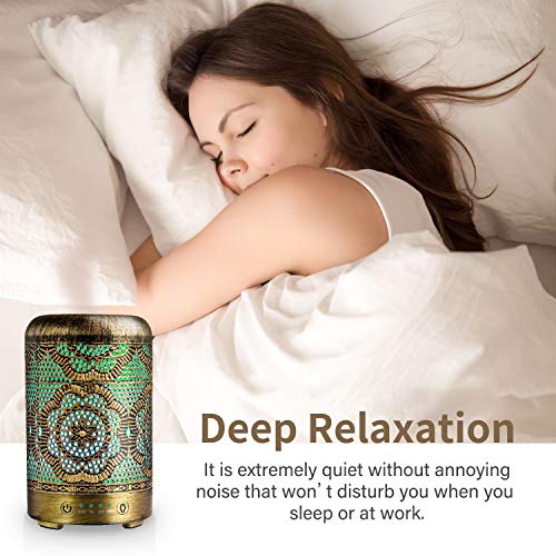 51gSTbNuW8L Yoga Essential Oil Diffuser Metal Vintage LED Lights