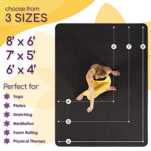51gpVkME0kL Large Yoga Mat 8'x6'x8mm Extra Thick, Durable