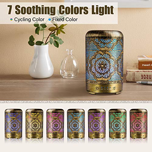51hKXZL1zpL Yoga Essential Oil Diffuser Metal Vintage LED Lights
