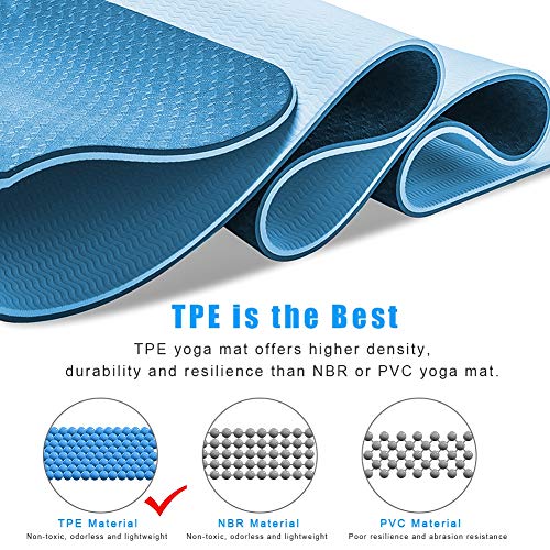 51haD843uyL Yoga Mat Non Slip Fitness Exercise Mat High Density Padding
