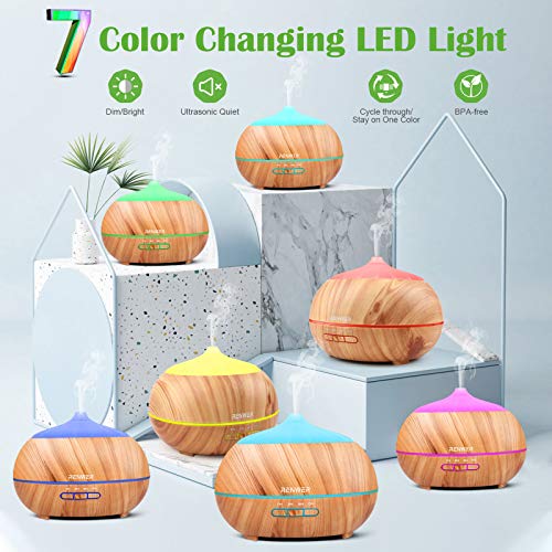 Zenith Aroma Bliss: 500ml Essential Oil Diffuser with Tranquil Essential Oil Set