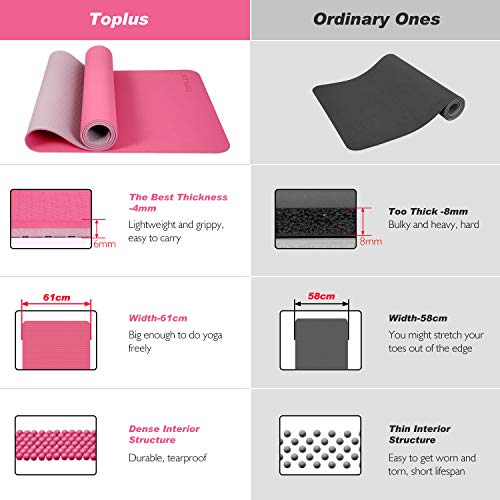 51k-rrkJHiL Toplus Thick Yoga Mat Non Slip, Premium Exercise, Fitness