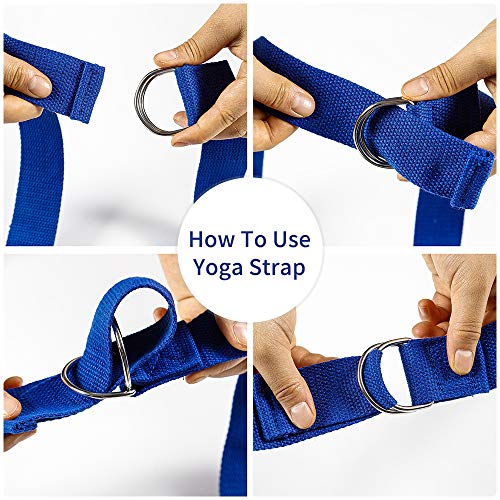 Yoga Block (2 Pack),Yoga Strap Set , High Density EVA Foam