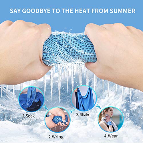 51kZgvl1QIL 5 Pack Cooling Towels – Soft, Breathable & Quick Dry Microfiber Towels for Gym, Yoga, Running, and More