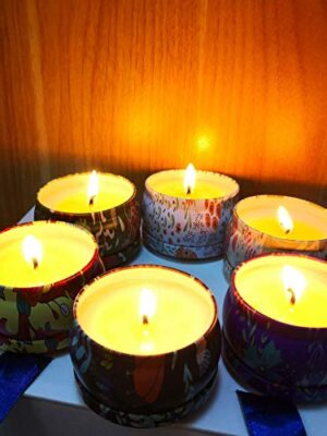 Scented Candles Aromatherapy Soy Set:Rose Lavender Vanilla