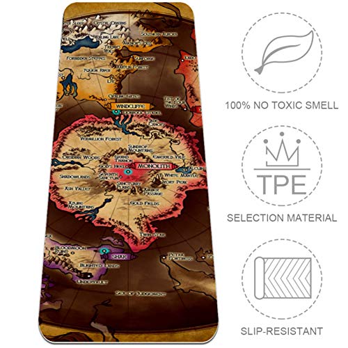 Yoga Mat - World antique party - Extra Thick Non Slip
