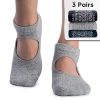 Non Slip Grip Yoga Socks for Women with Cushion for Pilates