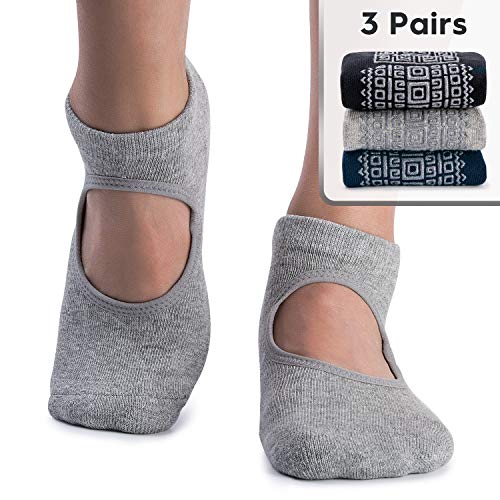 51lmhBgENrL Non Slip Grip Yoga Socks for Women with Cushion for Pilates
