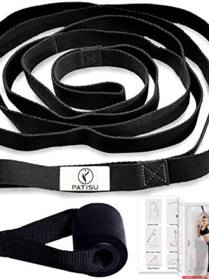 Yoga Strap + Door Anchor, 12 Loops Yoga Stretch Straps Set