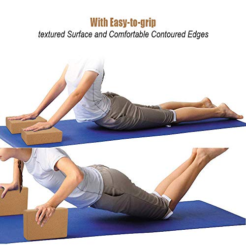 Hossejoy Cork Wood Yoga Blocks, Support Brick to Deepen Poses