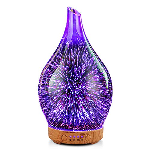 Essential Oil Diffuser 3D Glass Aromatherapy Ultrasonic Humidifier