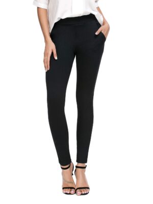 Bamans Women's Skinny Leg Work Pull on Slim Stretch