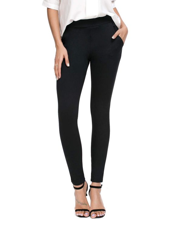 Bamans Women's Skinny Leg Work Pull on Slim Stretch 1 Bamans Women's Skinny Leg Work Pull on Slim Stretch