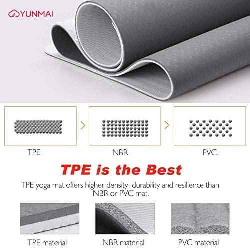 51mZWBNXntL YUNMAI TPE Yoga Mat Premium 1/4 Double-sided