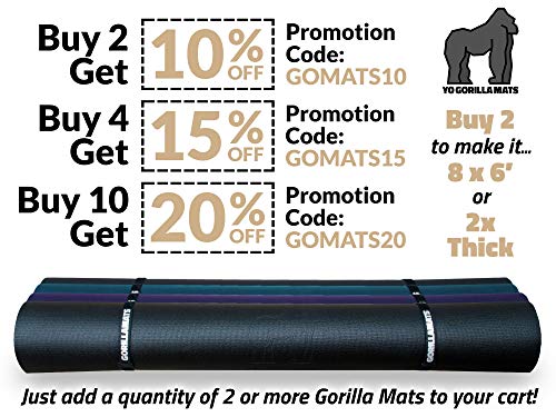 51mszqQv6aL Premium Large Yoga Mat - 6' x 4' x 8mm Extra Thick, Comfortable