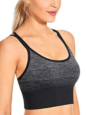 Yoga Bras Crop Tank Tops Carbon Back Flower Ash Medium