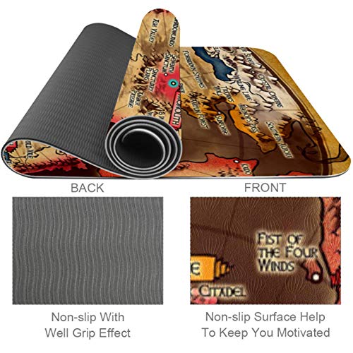 Yoga Mat - World antique party - Extra Thick Non Slip