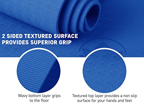Yoga Set Kit 7-Piece 1 Yoga Mat, Yoga Mat Towel, 2 Yoga Blocks, Yoga Strap, Yoga Hand Towel, FREE Carry Case - Perfect Yoga Gift For Exercises Yogis and Seniors