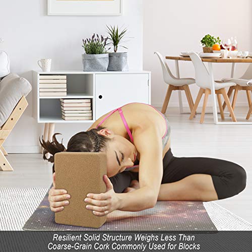 Hossejoy Cork Wood Yoga Blocks, Support Brick to Deepen Poses