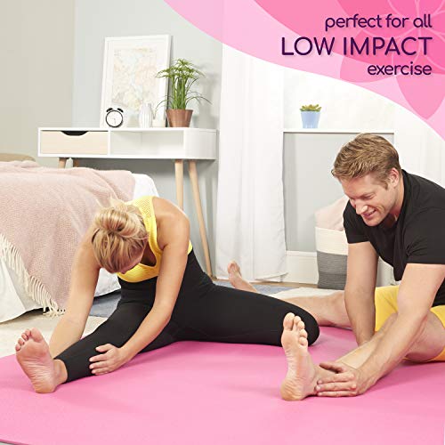 51oDUPKfRJL Pink Large Yoga Mat Extra Thick Gym