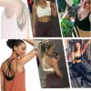 Crossback Strappy Sports Bra with Removable Cups - Light Support for Yoga and Gym