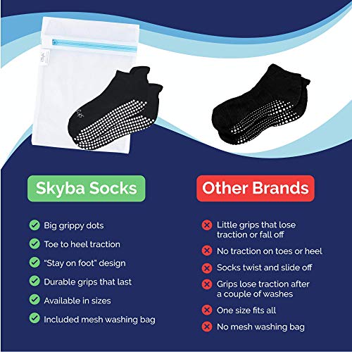 51pJcl6V2ZL Skyba Non-Slip Socks for Women - Enhance Your Grip in Yoga, Barre, Pilates, or Any Slippery Surface - 2 Pairs (Women's Shoe 9.5-11/Men's 8-9.5)