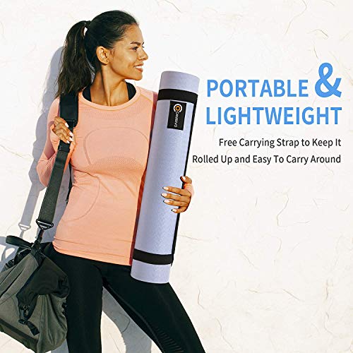 51peW3-EdoL Wide Yoga Mat for Pilates Stretching, Exercise Mat