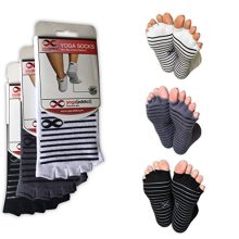 Yoga Pilates Toeless Half Toe Socks with Grips, Barre, Dance