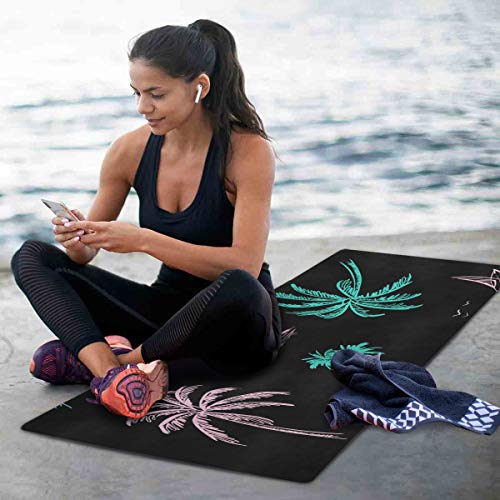 Yoga Mat Fitness Exercise Mat - Island Black Eco Friendly Workout Pad