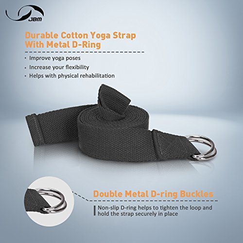 Yoga Practice: Yoga Block Plus Strap with Metal D-Ring and Cork Yoga Block
