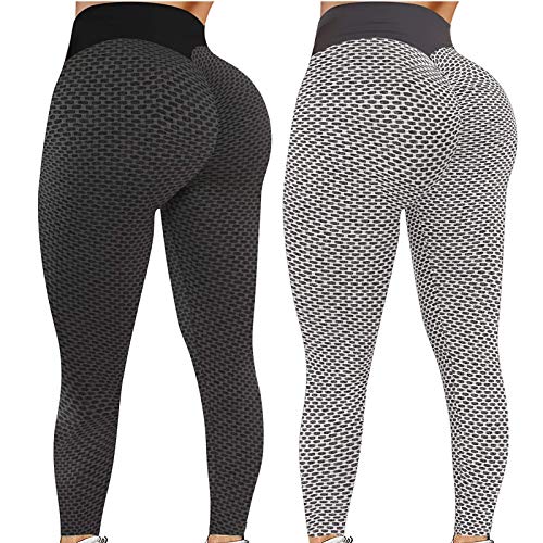 Trendy High Waist Yoga Pants: Elevate Your Workout Style 1 2Pcs Women's High Waist Yoga Pants Booty Lifting