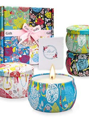 Scented Jar Candles Gift Set for Woman. Aromatherapy Candle