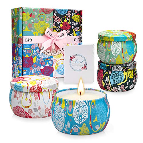 Scented Jar Candles Gift Set for Woman. Aromatherapy Candle