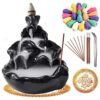Extrapins Incense Burner Set,Ceramic Backflow Cones Sticks Holder