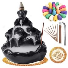 Extrapins Incense Burner Set,Ceramic Backflow Cones Sticks Holder