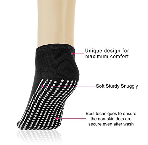 51sJ7I23IrL Multipack of Non Slip Yoga Socks for Women, Men and Girls