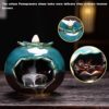 Pomegranate Ceramic Backflow Incense Burner with 30 Incense Cones – Aromatherapy Ornament for Relaxation